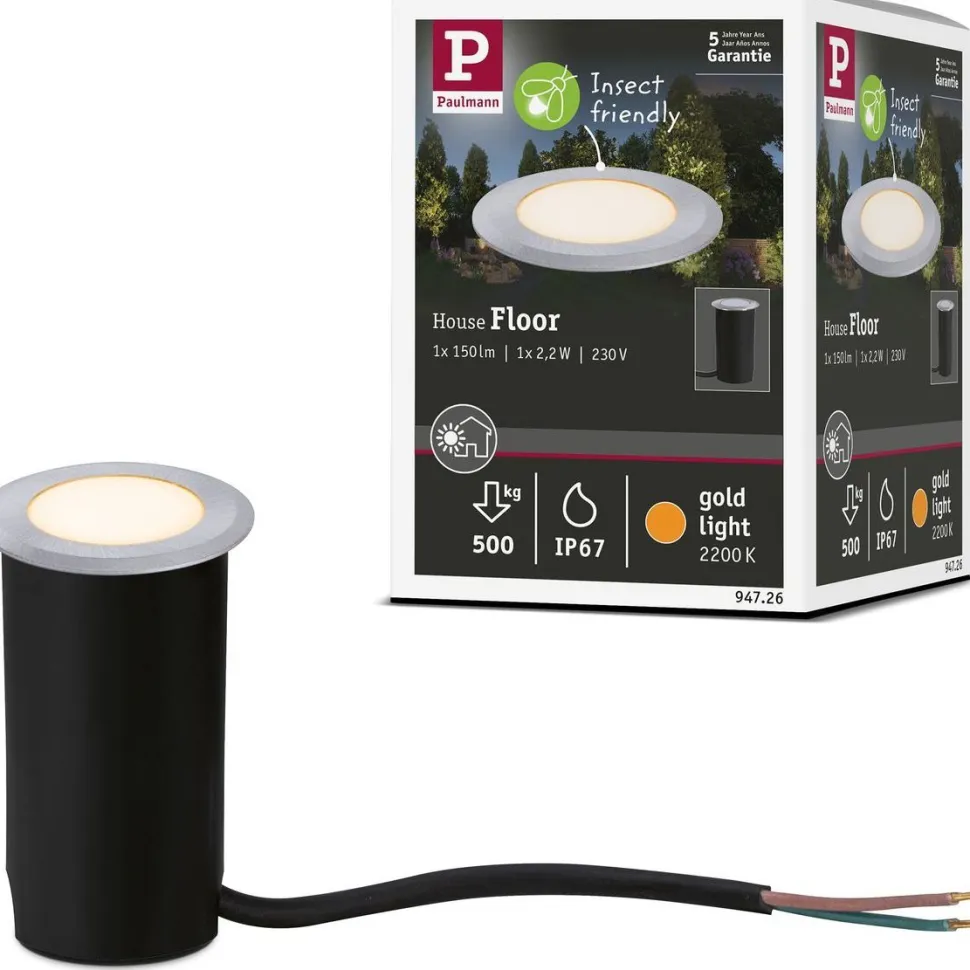 LED-terassivalaisin Paulmann, IP65, 50mm, 2200K, alumiini