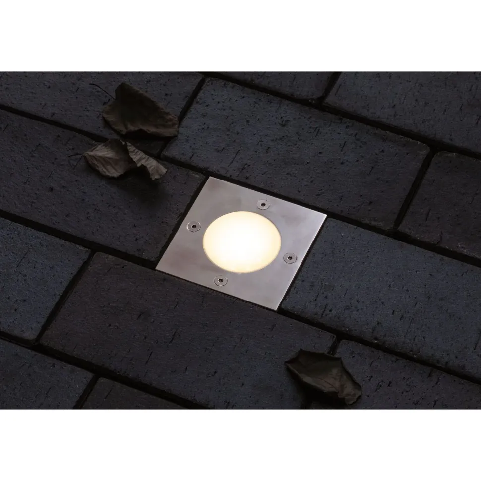 LED-terassivalaisin Paulmann Plug & Shine Floor, IP65, 3000K, 3.6W, ruostumaton teräs
