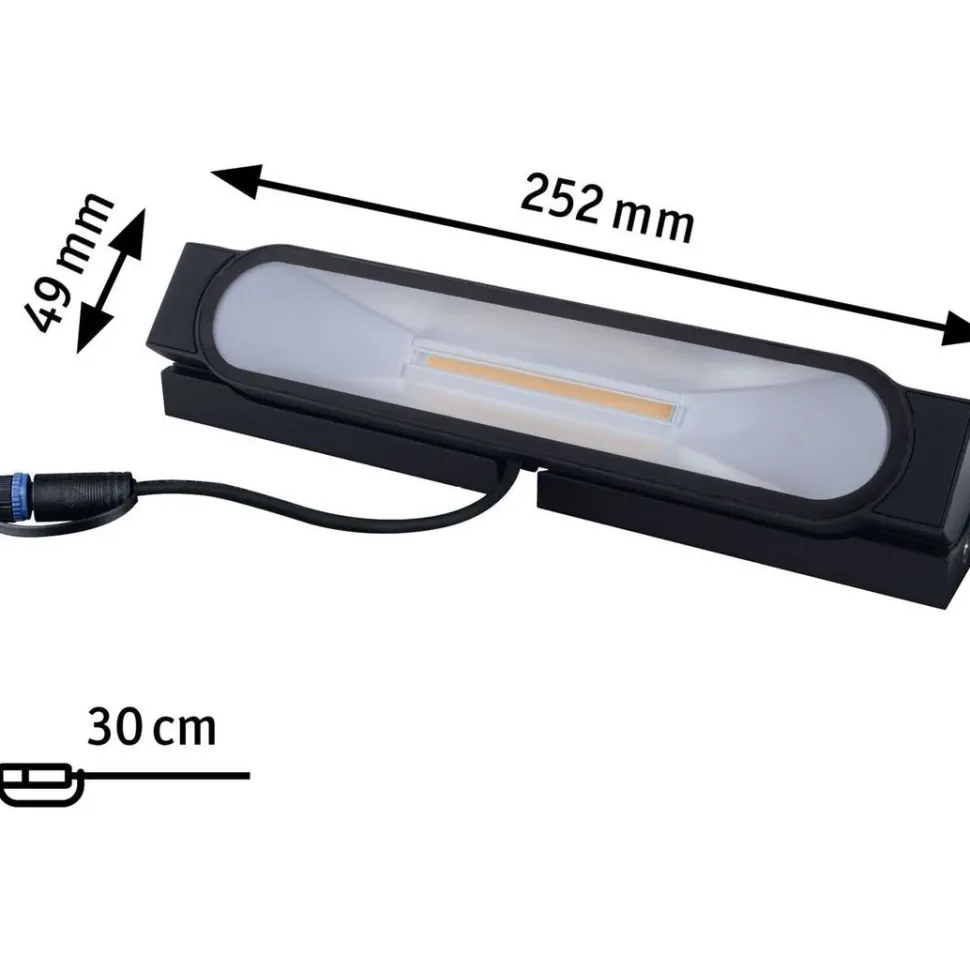 LED-terassivalaisin Paulmann Plug & Shine Ito, 25.2cm, IP67, 3000K, antrasiitti