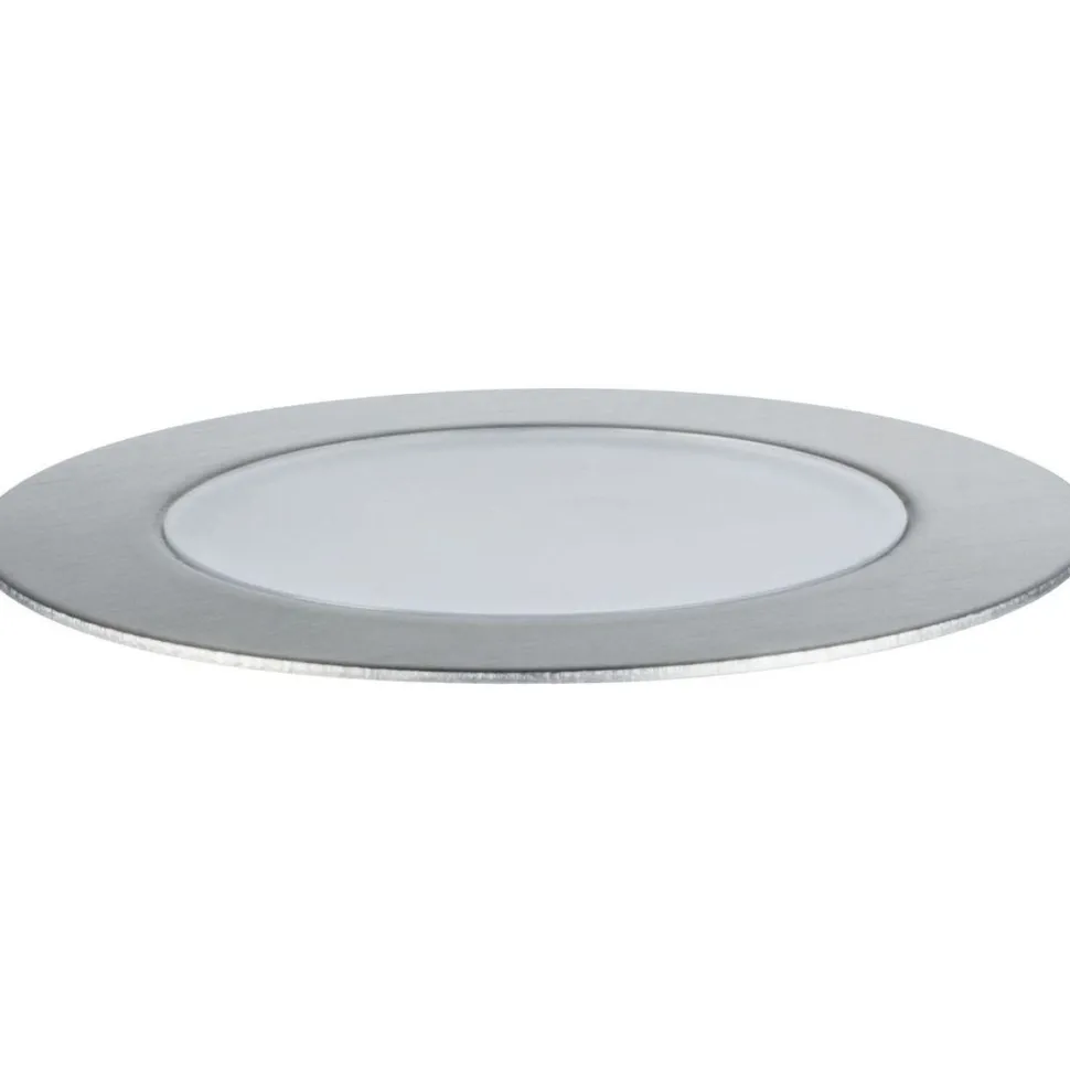 LED-terassivalaisinsarja Paulmann Plug & Shine Floor, IP67, 2200K, 3x2W, hopea
