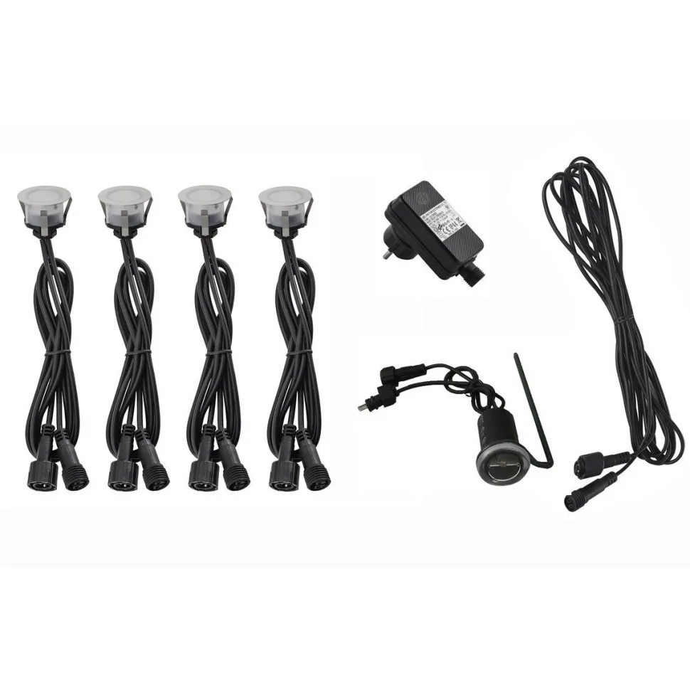 LED-terassivalosarja LED Energie 4x0,4W IP65/44 3000K hämäräkytkin