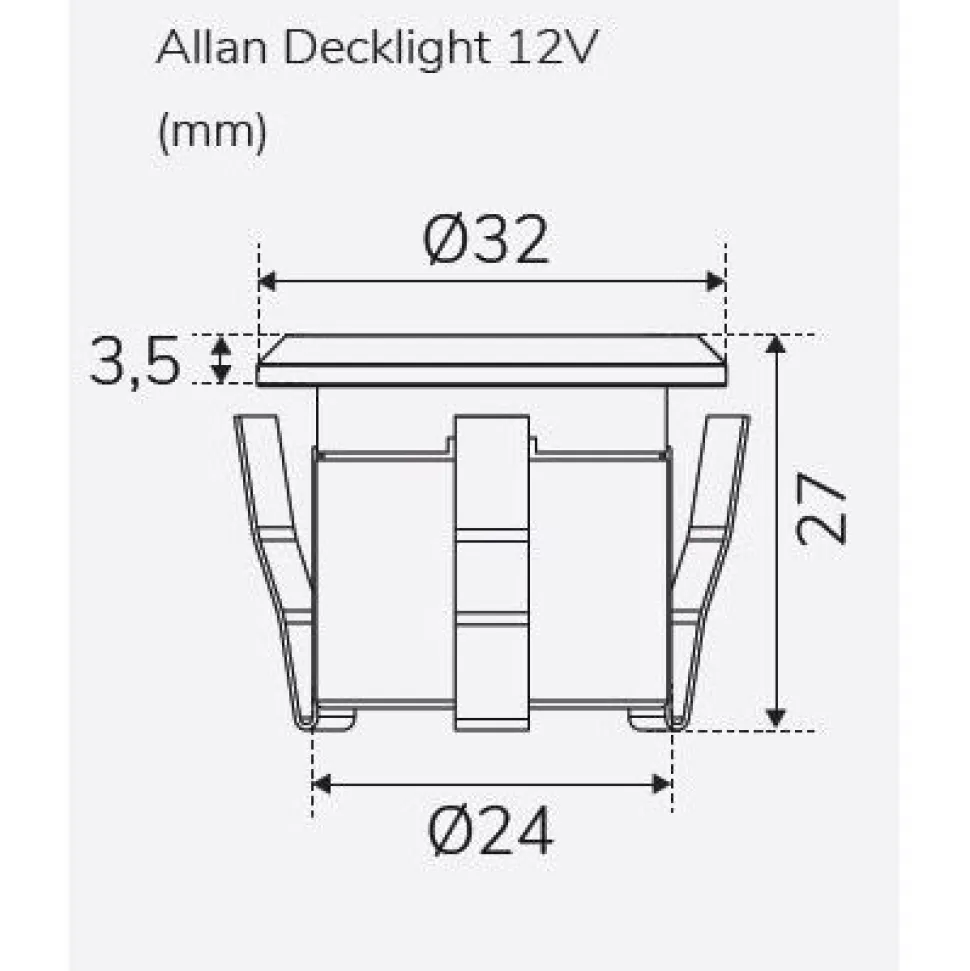LED-terassivalosarja Llitt Allan Decklight 4-osainen alumiini