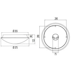 LED-tunnistinvalaisin Aluno LR375LED IP54 LED 13W/840 RAD