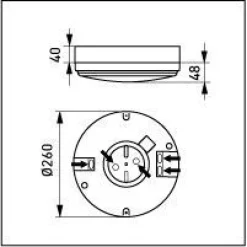 LED-tunnistinvalaisin Ensto AVR1.1109L/3K IP44 10W/830 Ø260x88 mm RAD-tunnistimella valkoinen