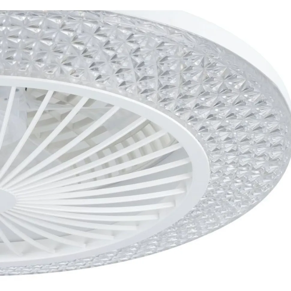 LED-tuuletinvalaisin Eglo Malinska, valkoinen