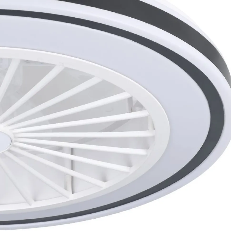 LED-tuuletinvalaisin Eglo Almeria, valkoinen/musta