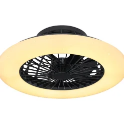 LED-tuuletinvalaisin Globo Travo Ø50cm, 3000-6500K, musta