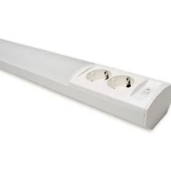 LED-työpistevalaisin Ensto Ami AL122L750 10W/830/840 752mm 2-osainen pistorasia+kytkin valkoinen
