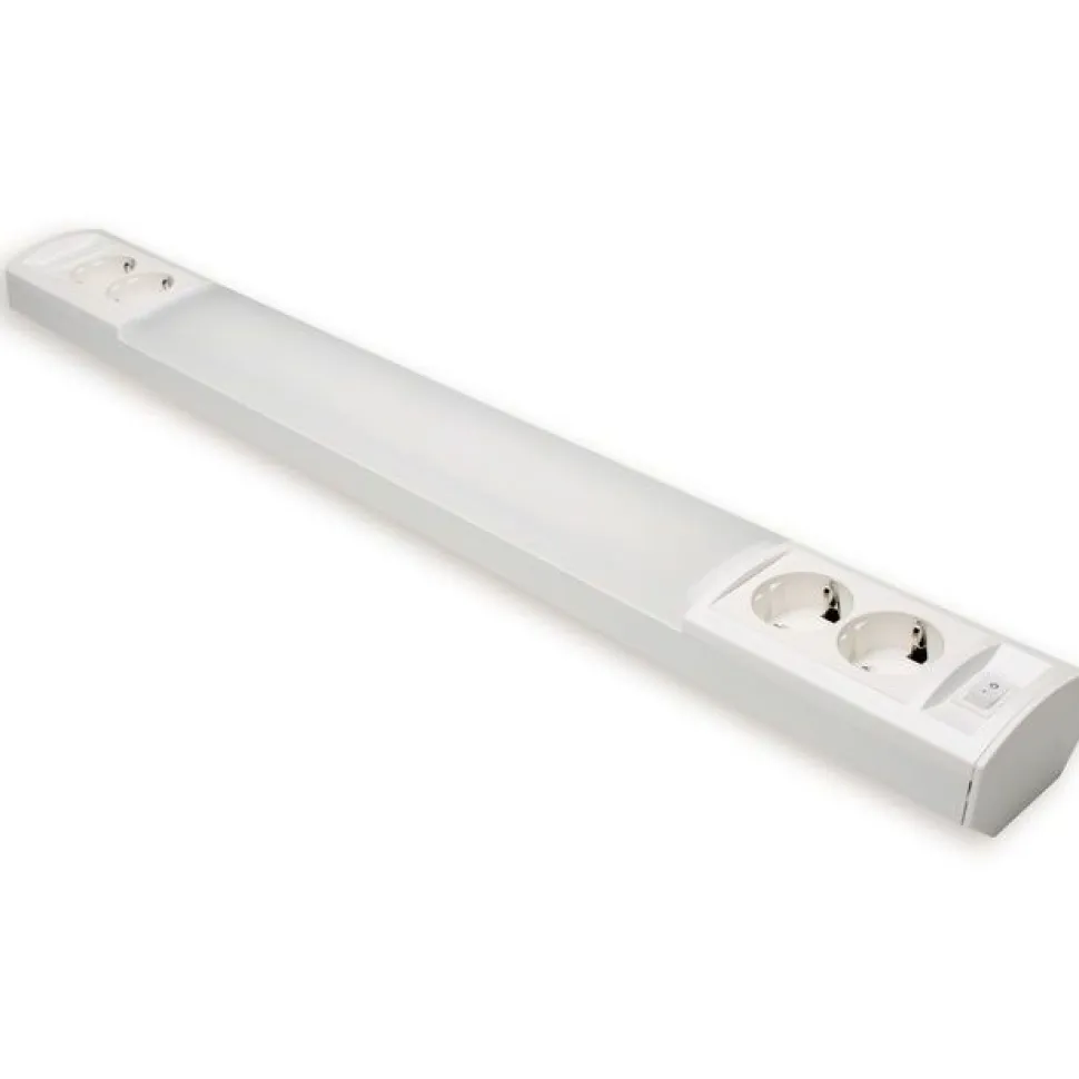 LED-työpistevalaisin Ensto Ami AL124L1460 20W/830/840 1462 mm 2x2-osainen pistorasia + kytkin valkoinen