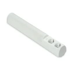 LED-työpistevalaisin Ensto Ali AL13211LED/DW 6W/8DW 475 mm 2-osainen pistorasia + kytkin valkoinen
