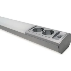 LED-työpistevalaisin Ensto Ami ALH122L450 6W/830/840 450 mm 2-osainen pistorasia + kytkin harmaa