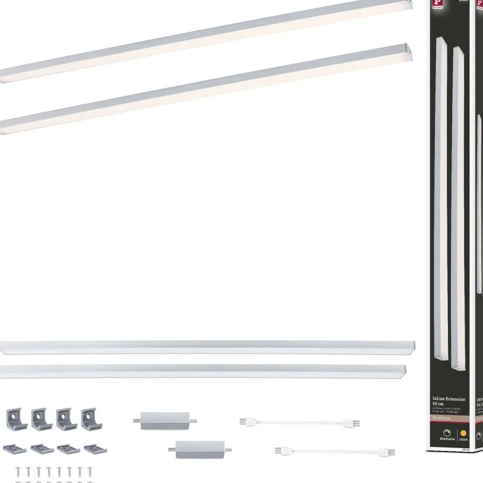 LED-työpistevalaisin jatkosarja Paulmann Inline 350x26mm 3000K 4W 350lm himmennettävä liiketunnistin mattavalkoinen, 2kpl/pkt