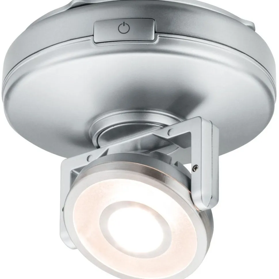 LED-työpistevalaisin Paulmann Batterie Rotate, 92mm, 66lm, 3000K, himmennettävä, mattakromi