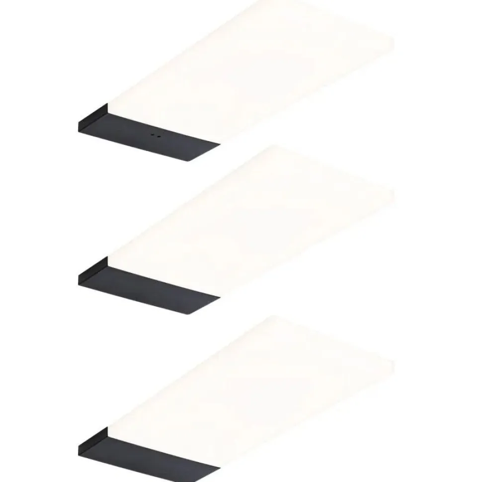 LED-työpistevalaisin Paulmann Bredo 80x190mm liiketunnistin 4000K 2.5W 180lm musta, 3kpl/pkt