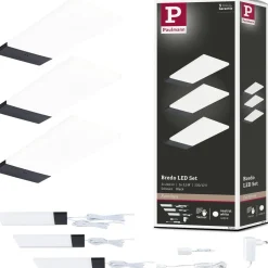 LED-työpistevalaisin Paulmann Bredo 80x190mm liiketunnistin 4000K 2.5W 180lm musta, 3kpl/pkt