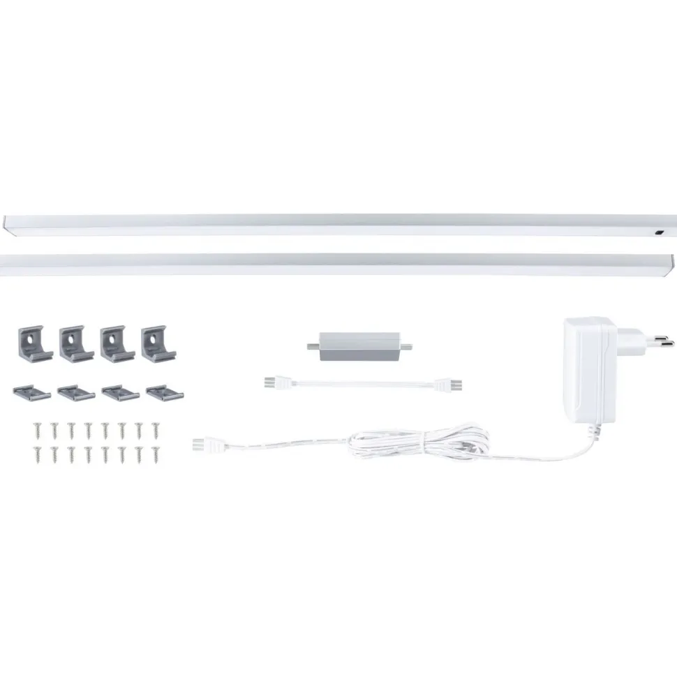 LED-työpistevalaisin Paulmann Inline 350x26mm 3000K 4W 350lm himmennettävä liiketunnistin aloitussarja mattakromi, 2kpl/pkt