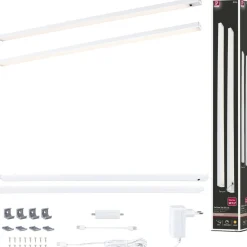 LED-työpistevalaisin Paulmann Inline 350x26mm 3000K 4W 350lm himmennettävä liiketunnistin aloitussarja mattakromi, 2kpl/pkt