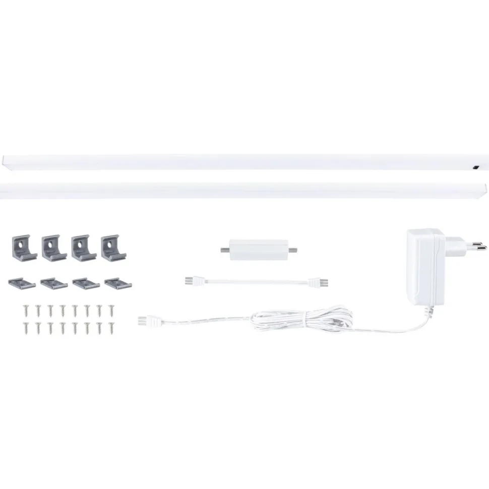 LED-työpistevalaisin Paulmann Inline 350x26mm 3000K 4W 350lm himmennettävä liiketunnistin aloitussarja mattakromi, 2kpl/pkt