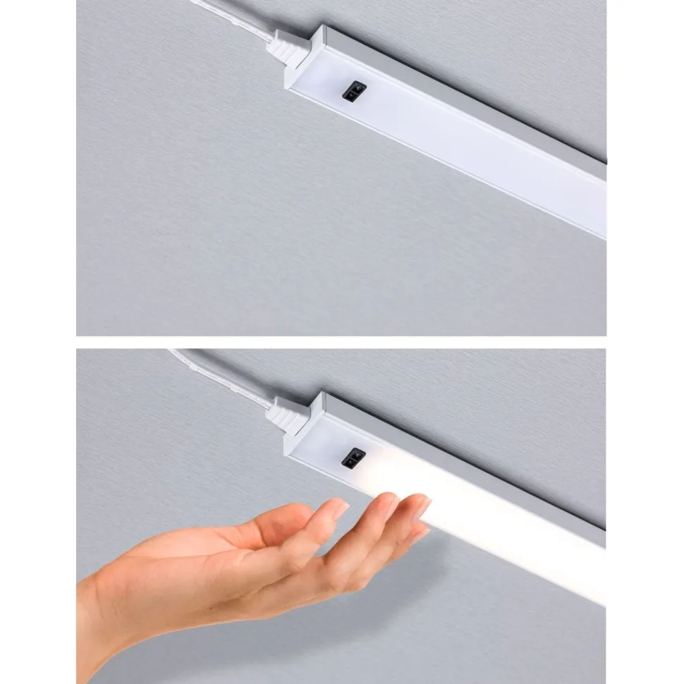 LED-työpistevalaisin Paulmann Inline 350x26mm 3000K 4W 350lm himmennettävä liiketunnistin aloitussarja mattakromi, 2kpl/pkt