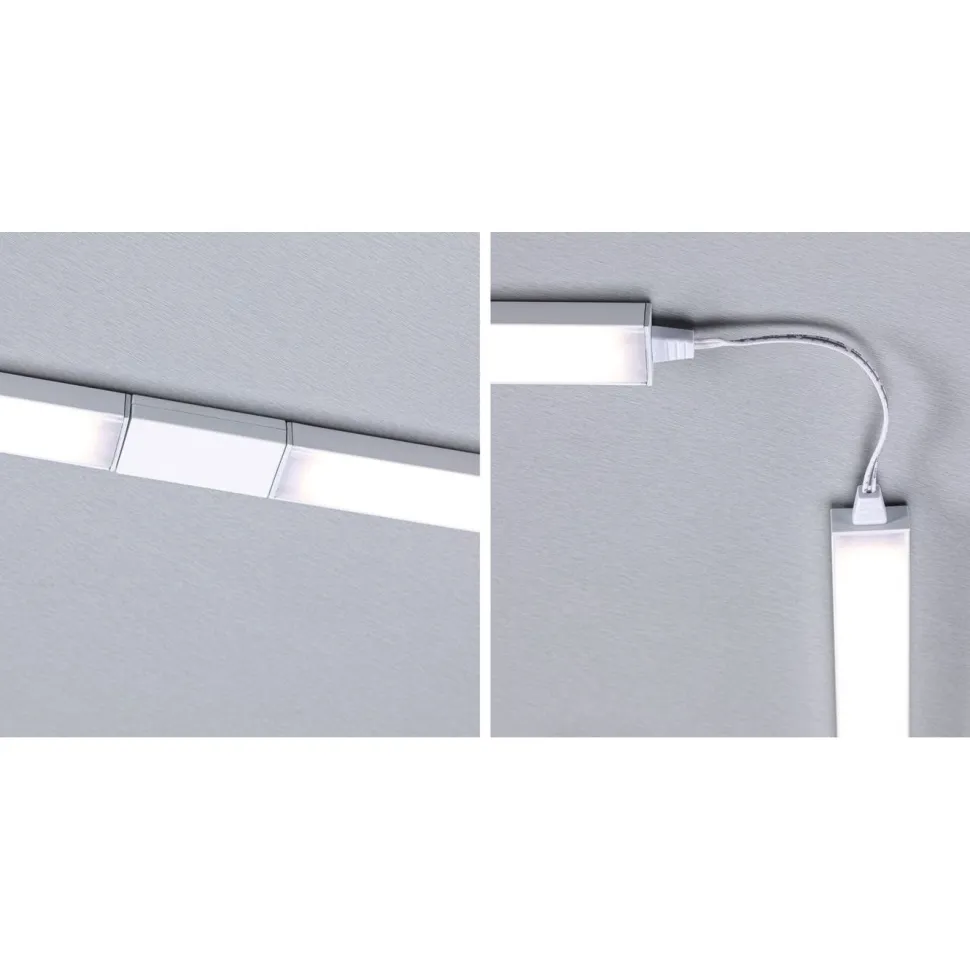 LED-työpistevalaisin Paulmann Inline 350x26mm 3000K 4W 350lm himmennettävä liiketunnistin aloitussarja mattakromi, 2kpl/pkt