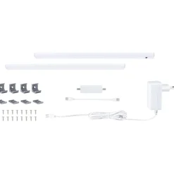 LED-työpistevalaisin Paulmann Inline 350x26mm 3000K 4W 350lm himmennettävä liiketunnistin aloitussarja mattakromi, 2kpl/pkt