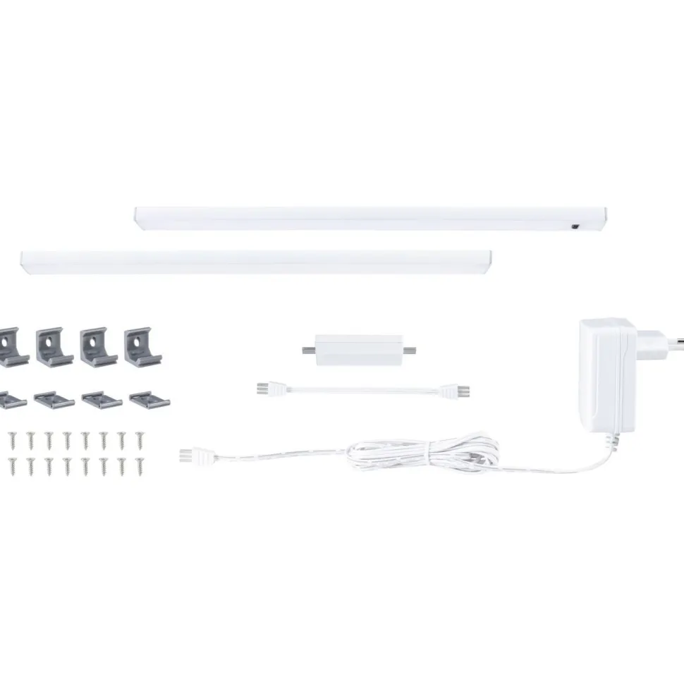 LED-työpistevalaisin Paulmann Inline 350x26mm 3000K 4W 350lm himmennettävä liiketunnistin aloitussarja mattakromi, 2kpl/pkt