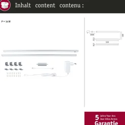 LED-työpistevalaisin Paulmann Inline 350x26mm 2700-6500K 4W 350lm liiketunnistin aloitussarja mattavalkoinen, 2kpl/pkt
