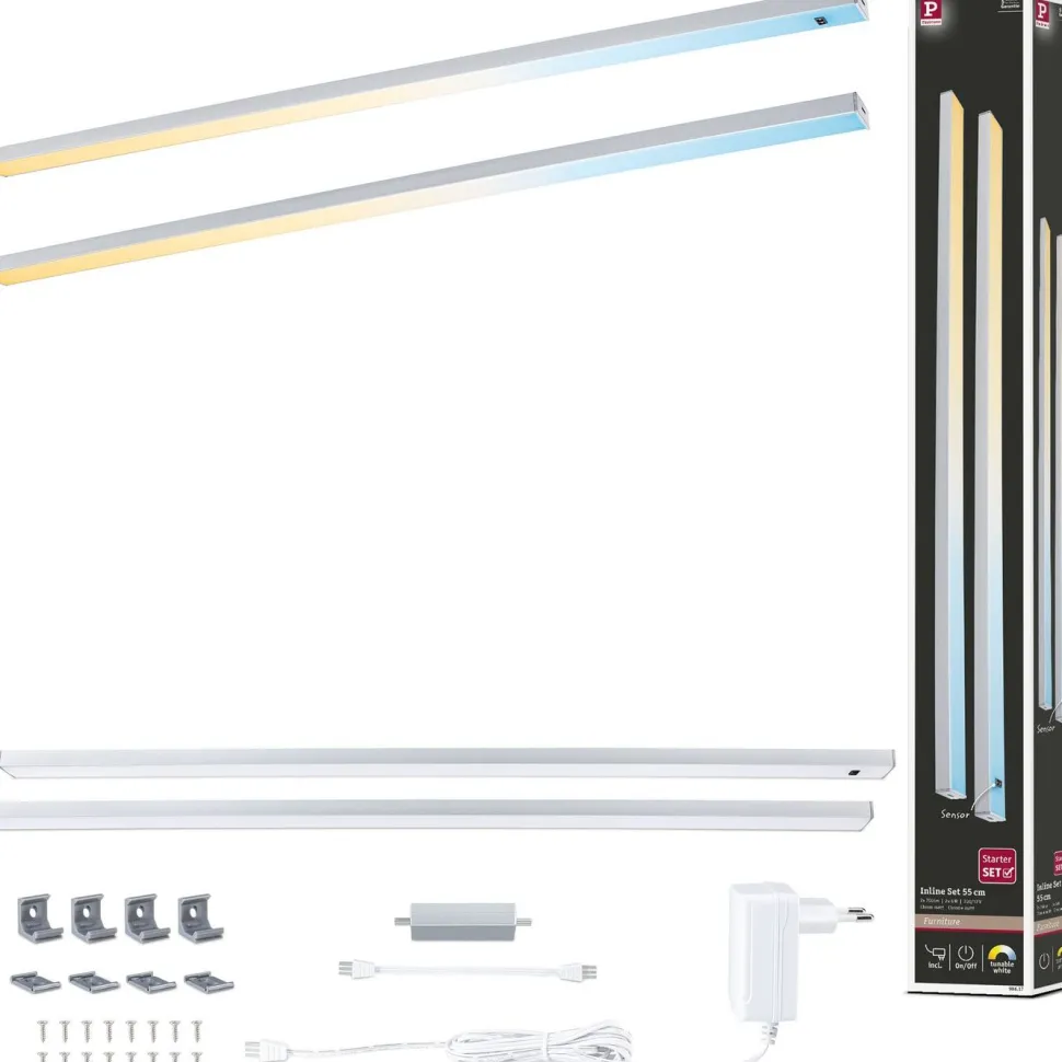 LED-työpistevalaisin Paulmann Inline 350x26mm 2700-6500K 4W 350lm liiketunnistin aloitussarja mattavalkoinen, 2kpl/pkt