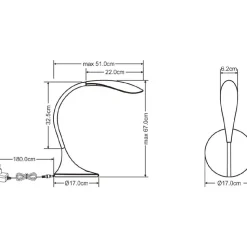LED-työpöytävalaisin Globo Shannon 51x67cm 5W himmennettävä valkoinen