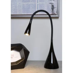 LED-työpöytävalaisin Lucide Zozy Ø11,5x70cm 3W himmennettävä musta