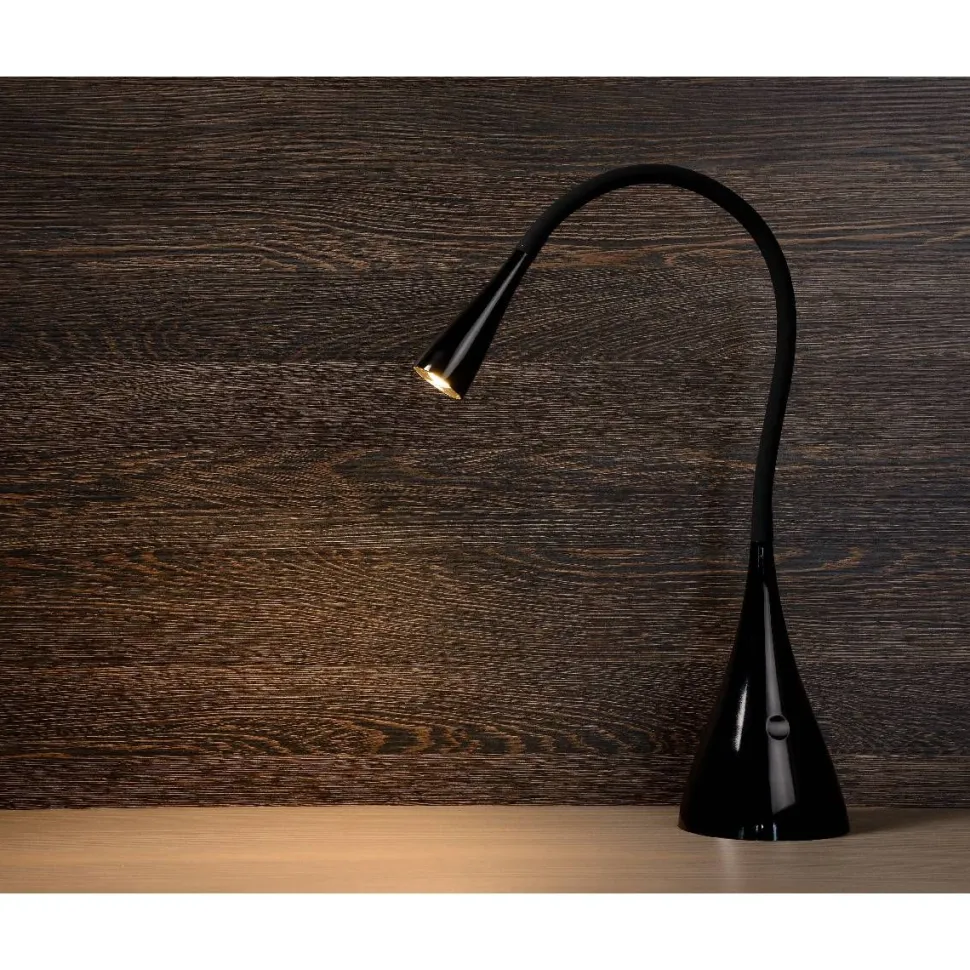 LED-työpöytävalaisin Lucide Zozy Ø11,5x70cm 3W himmennettävä musta