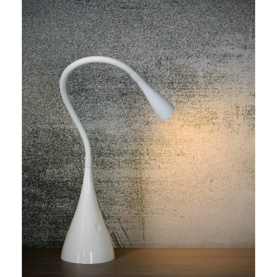 LED-työpöytävalaisin Lucide Zozy Ø11,5x70cm 3W himmennettävä valkoinen