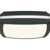 LED-ulkokattoplafondi Aneta Lighting Quadro 30x30 cm IP54 tummanharmaa/valkoinen