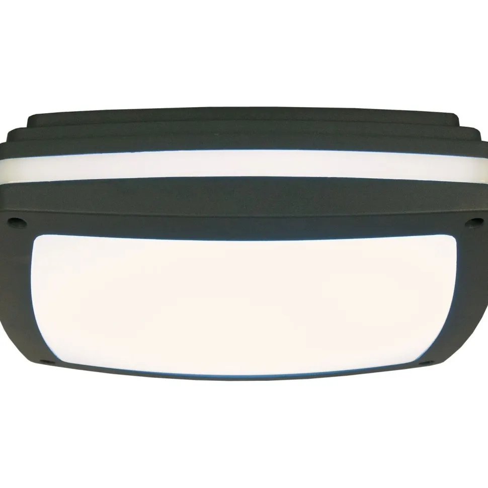 LED-ulkokattoplafondi Aneta Lighting Quadro 30x30 cm IP54 tummanharmaa/valkoinen