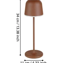 LED-ulkopöytävalaisin Eglo Mannera, ladattava, ruskea