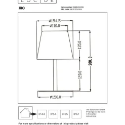 LED-ulkopöytävalaisin Lucide Rio RGB, USB-ladattava, himmennettävä, värinvaihto-ominaisuus