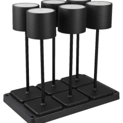 LED-ulkopöytävalaisin Trio Fernandez, 6-os, harmaa, ladattava