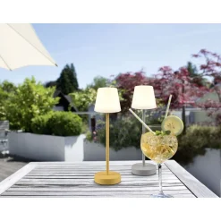LED-ulkopöytävalaisin Trio Martinez, ladattava, mattavalkoinen