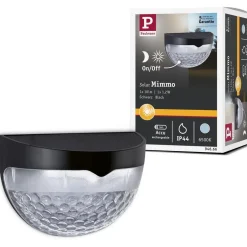 LED-ulkoseinävalaisin aurinkokennolla Paulmann Mimmo, IP44, 6500K, musta