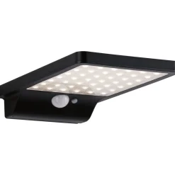 LED-ulkoseinävalaisin aurinkokennolla Paulmann Solveig, IP44, 3000K, liike- ja hämärätunnistin, musta