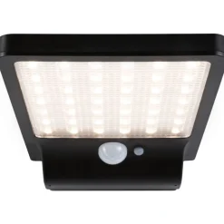 LED-ulkoseinävalaisin aurinkokennolla Paulmann Solveig, IP44, 3000K, liike- ja hämärätunnistin, musta