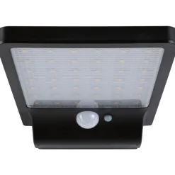 LED-ulkoseinävalaisin aurinkokennolla Paulmann Solveig, IP44, 3000K, liike- ja hämärätunnistin, musta