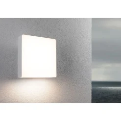 LED-ulkoseinävalaisin liiketunnistimella Paulmann Azalena, IP44, 3000K, korroosionkestävä, valkoinen