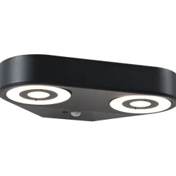 LED-ulkoseinävalaisin Paulmann Silma 2-osainen 280x176mm 3000K 2x5.5/2x0.7W 2x600lm hämäräohjattu liiketunnistin IR antrasiitti