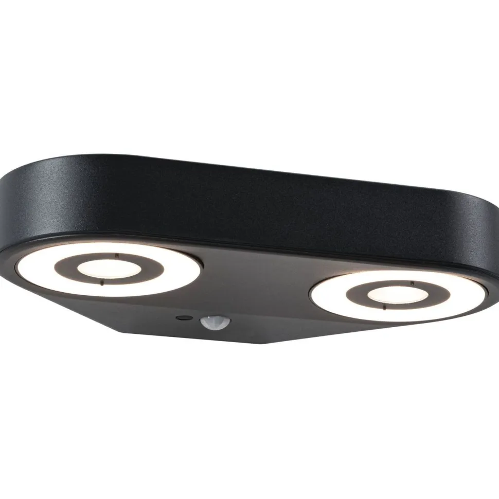 LED-ulkoseinävalaisin Paulmann Silma 2-osainen 280x176mm 3000K 2x5.5/2x0.7W 2x600lm hämäräohjattu liiketunnistin IR antrasiitti