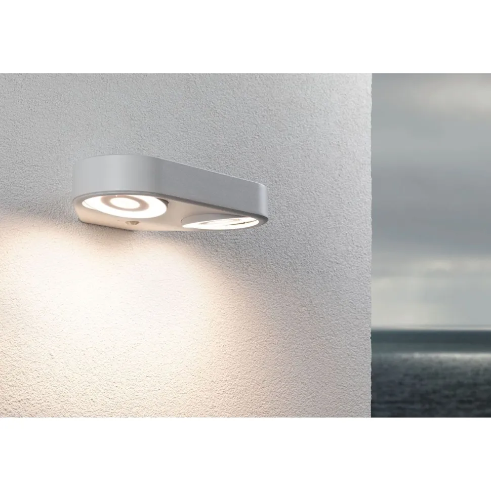 LED-ulkoseinävalaisin Paulmann Silma 2-osainen 280x176mm 3000K 2x5.5/2x0.7W 2x600lm hämäräohjattu liiketunnistin IR antrasiitti