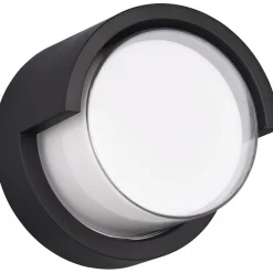 LED-ulkoseinävalaisin Trio Puno pyöreä mattamusta