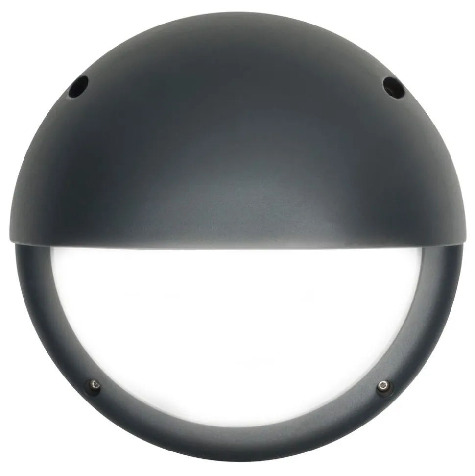 LED-ulkoseinävalaisin Airam Cestus Round Eye max 100W E27 Ø261x150 mm IP65 antrasiitti/opaali