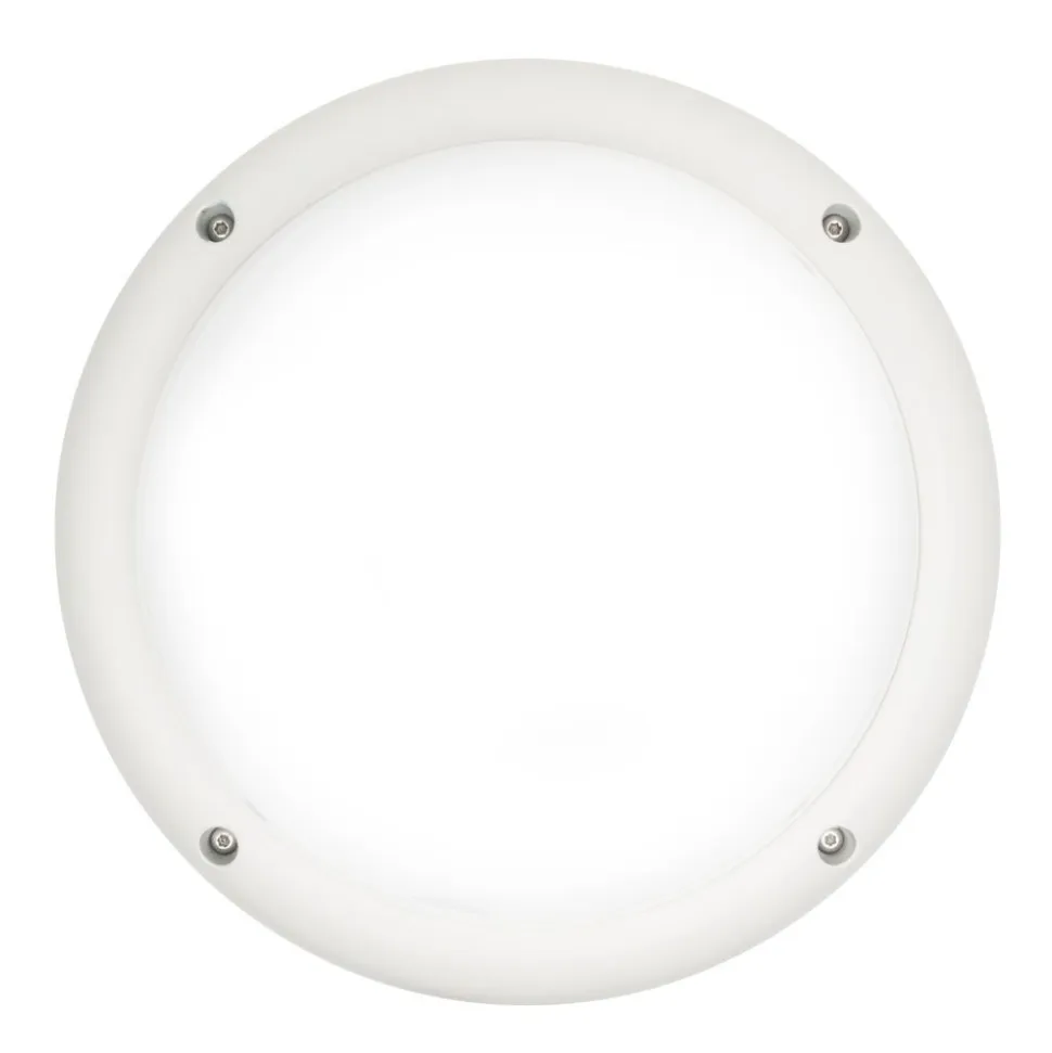 LED-ulkoseinävalaisin Airam Cestus Round max 100W E27 Ø261x140 mm IP65 valkoinen/opaali