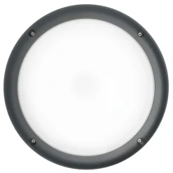 LED-ulkoseinävalaisin Airam Cestus Round, 20W/840, Ø261x140mm, IP65, antrasiitti/opaali